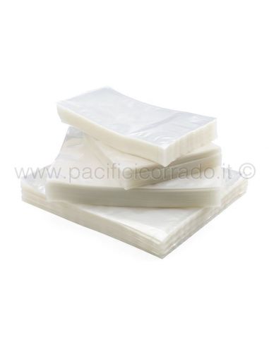 100 Buste sottovuoto 20x35 cm lisce per alimenti 145 micron