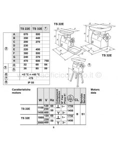OMAS Tritacarne mod. TS 22E 2