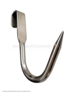 Gancio a scorrimento in acciaio inox per macelleria