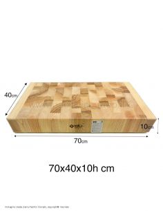 Taglier in frassino fruttero per macellerie 70 x 40 x 10h cm 2
