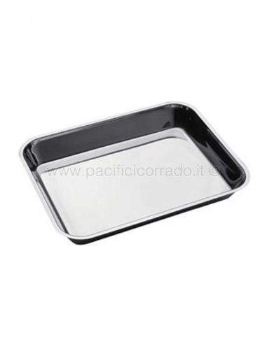 Vassoio rettangolare acciaio inox 18/8 alto 5 cm