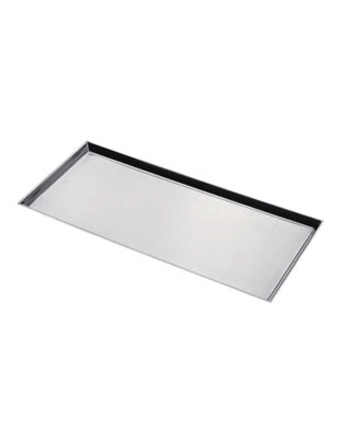 Vassoio rettangolare acciaio inox 18/8 alto 2 cm spigolato