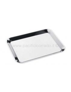 Vassoio rettangolare acciaio inox 18/8 alto 2 cm