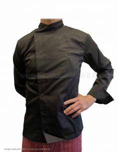 giacca da chef professionale nera in poliestere e cotone