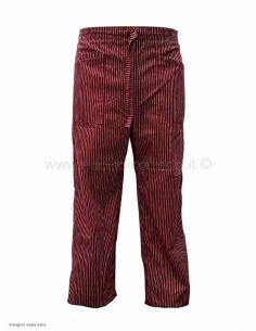Pantalone chef gessato colore bordeaux
