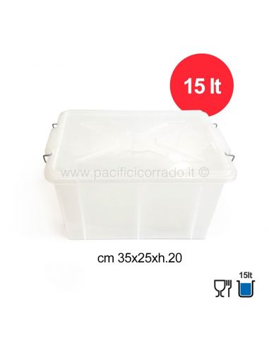 CASSETTA BOX CONTENITORE PLASTICA BIANCA ALIMENTARE CM 62X40X31 H CON  COPERCHIO
