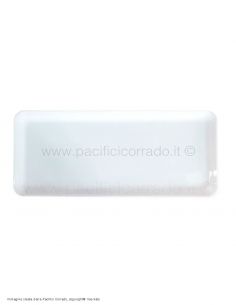 Piatto da esposizione rettangolare in MET cm 29x60 colore bianco