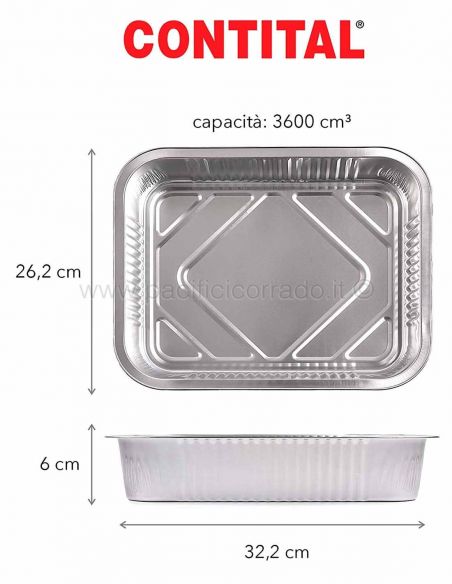Contenitori termo-saldabili in alluminio pesante misure