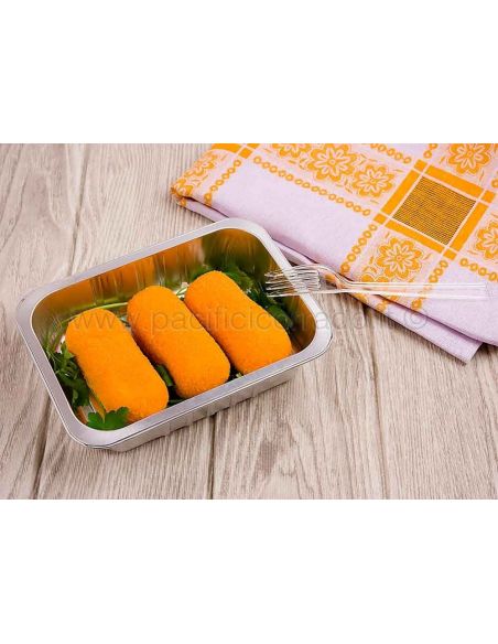 Contenitori termo-saldabili in alluminio pesante con alimenti all'interno