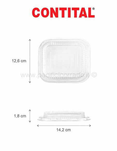 Contital - Coperchi  in PET per cont. alluminio 1 porz. conf.da 50 pz
