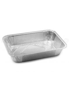 iCont - Vaschette alluminio 2 porz. 210x140x37,8h mm bordo G 100pz