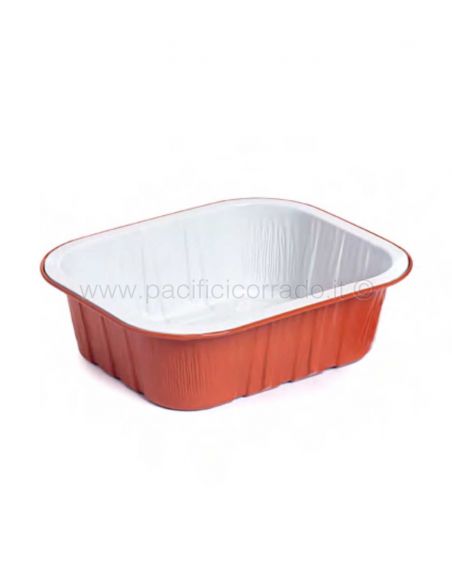 Contital - Contenitori smoothwall laccati terracotta 1* porzione vaschette alluminio