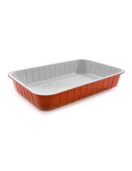 Contenitori smoothwall laccati terracotta 6* porzioni vaschetta singola