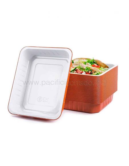 Contital - Contenitori smoothwall laccati terracotta 6* porzioni vaschette alluminio