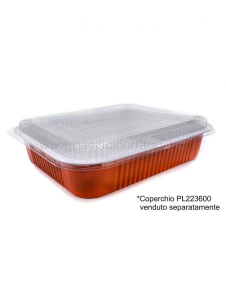 Contenitori smoothwall laccati terracotta 8* porzioni con coperchio venduto separatamente