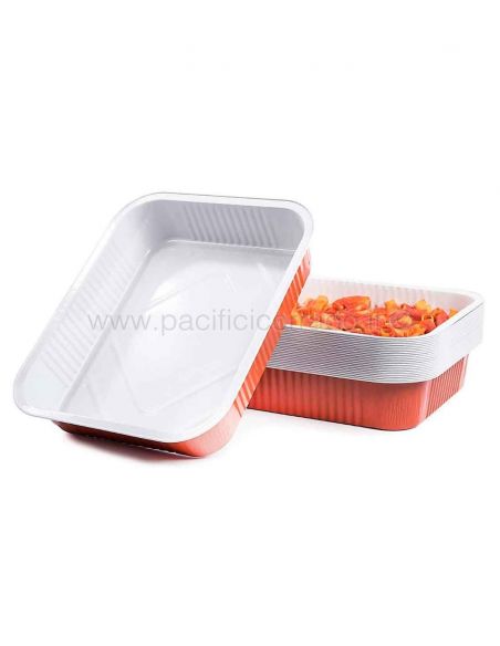 Contital - Contenitori smoothwall laccati terracotta 8* porzioni vaschette alluminio