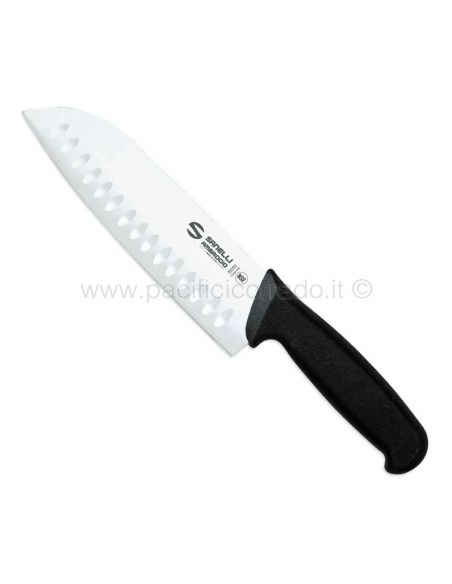 Sanelli Ambrogio coltello Santoku cm 18 olivato manico nero Sanelli Ambrogio coltello Santoku cm 18 olivato manico nero