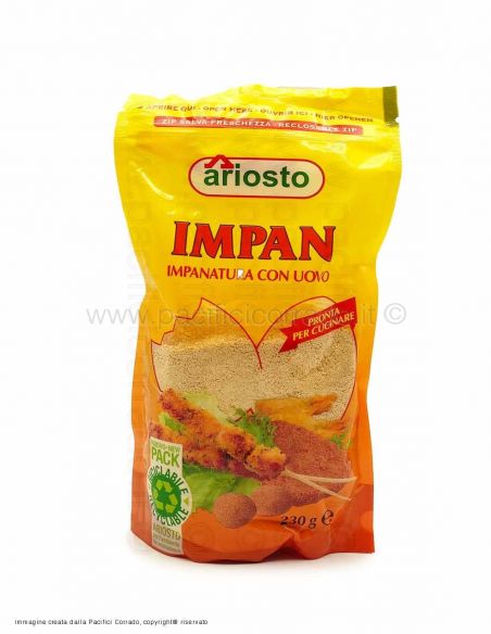 bustina da 230 g di impan panatura dorata e croccante dell'ariosto vista anteriore
