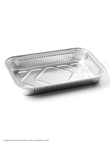 Icont - Vaschette alluminio una porzione 194x125x24h mm contenitori per alimenti