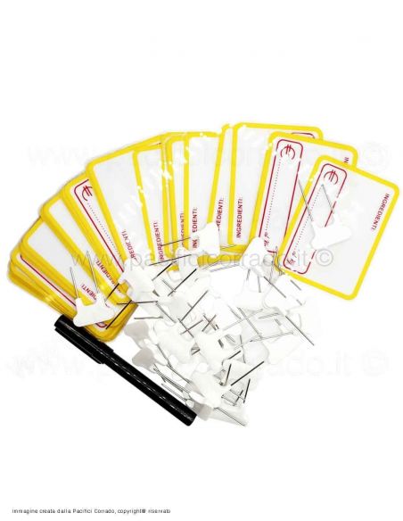 kit di segnaprezzi ingredienti in pvc