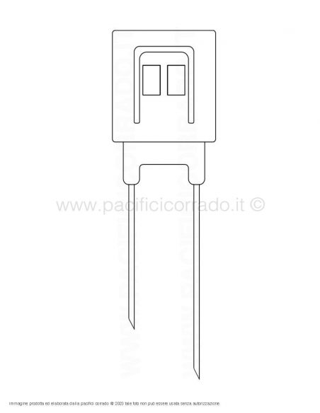 Spillo in acciaio doppia punta disegno tecnico