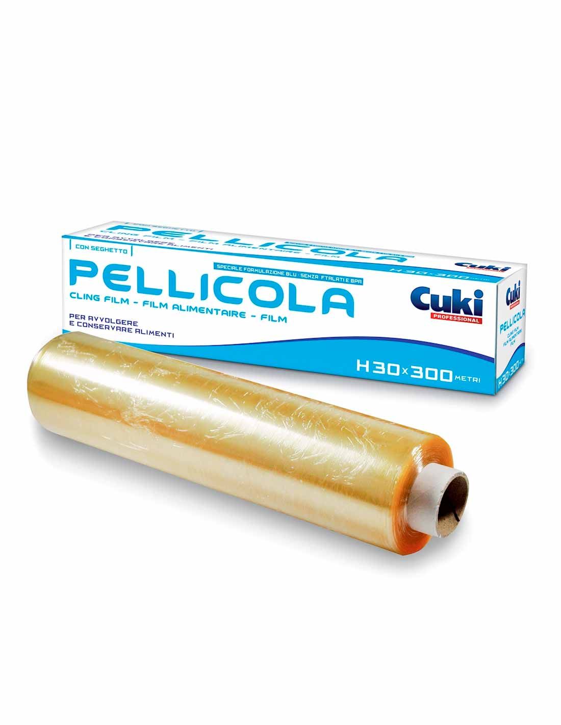 Cuki - Film pvc pellicola trasparente per alimenti con astuccio 300 mt