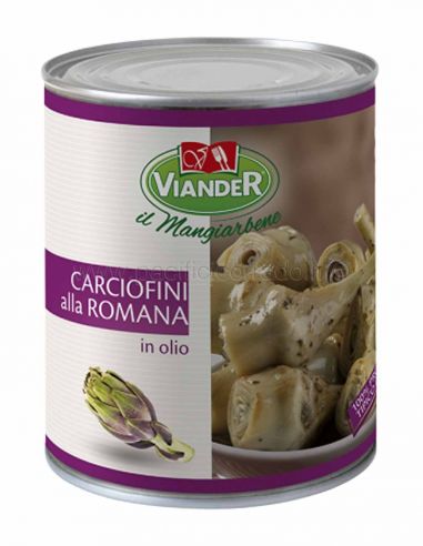 Viander - Carciofi alla romana con gambo da 2500g vista barattolo