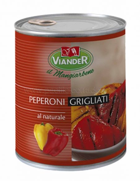 Viander - Peperoni grigliati Al naturale - Rossi e gialli conf. da 750 g