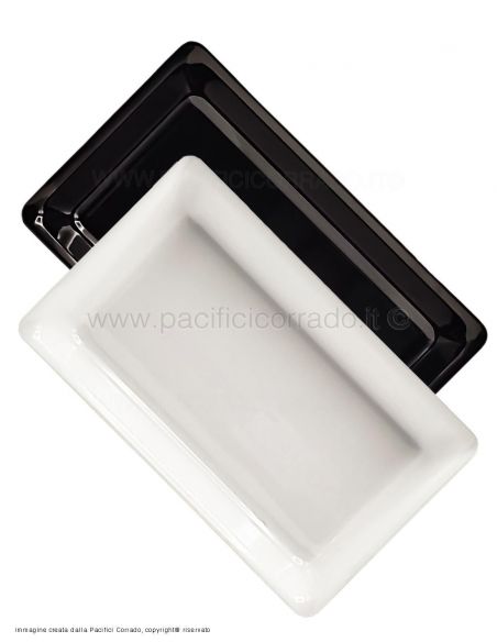 Pasolini - Vassoio A7 da banco in melammina nero e bianco