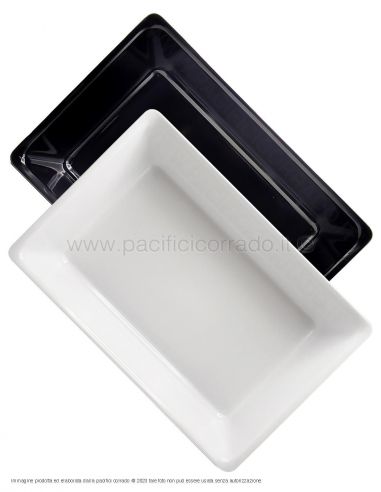 Pasolini - Vassoio A5 da banco in melammina 443x295x100h mm bianco e nero