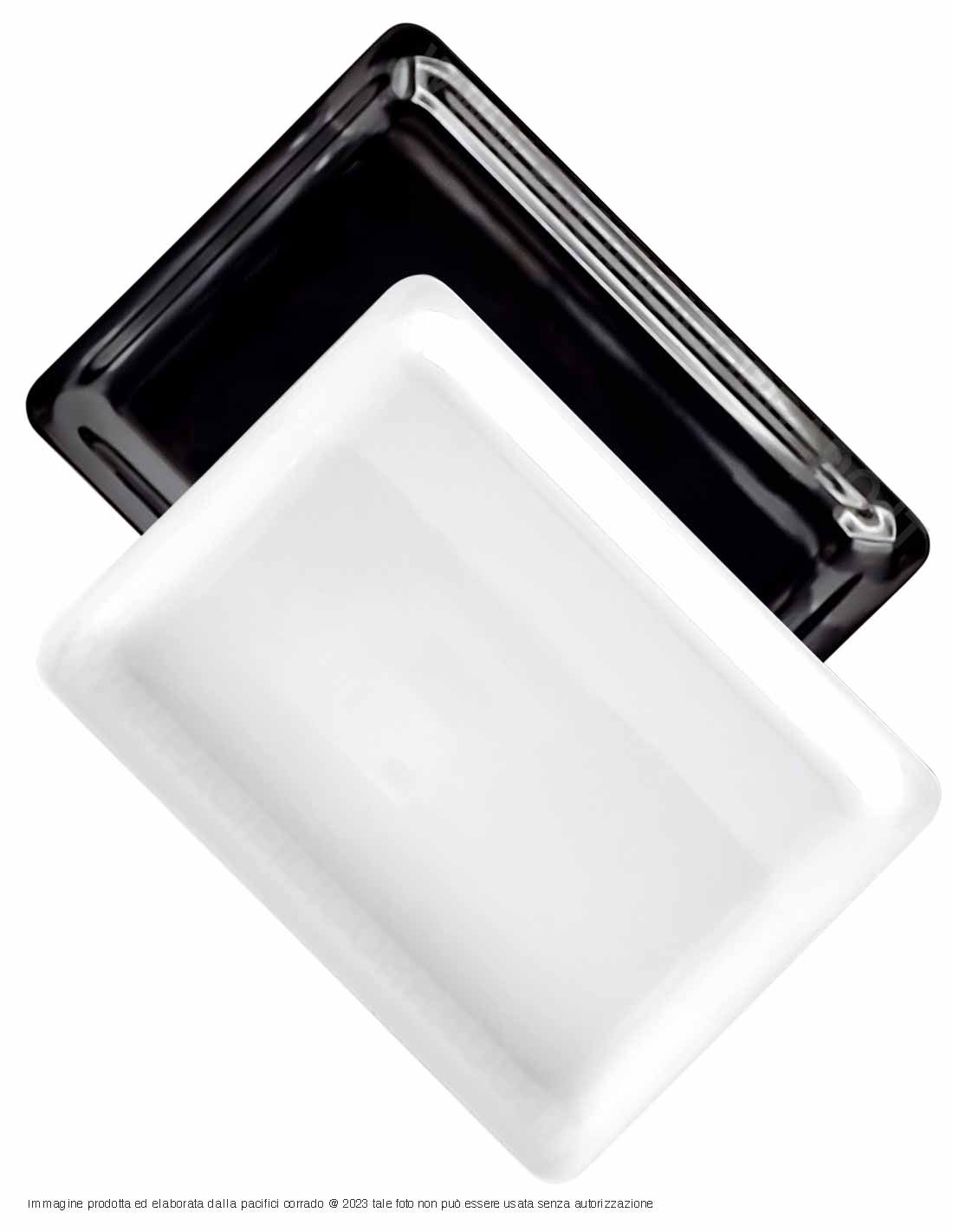 Pasolini - Vassoio A4 da banco in melammina 295x222x26h mm bianco e nero