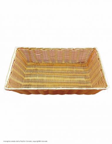 Pasolini - Cesto rettangolare tipo vimini 450x300x100h mm vista frontale