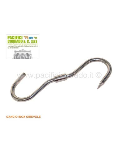 Gancio INOX girevole macelleria mm 240 x 10 Gancio INOX girevole macelleria mm 240 x 10