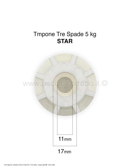 particolare e misura del foro tampone tre spade modello STAR