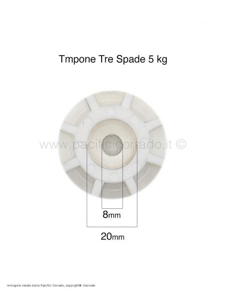 Tampone con guarnizione particolare con misure del foro