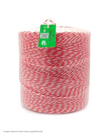 Corda PP filo Polipropilene per rilegare TIT 800 peso circa 4,5 - 5 kg colore bianco rosso