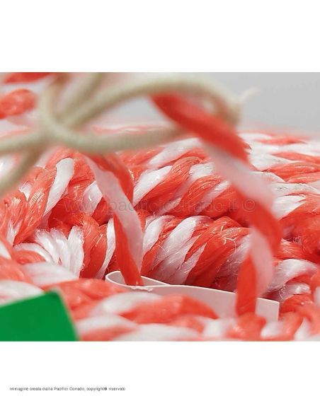 Corda PP filo Polipropilene per rilegare TIT 800 peso circa 4,5 - 5 kg particolare cordetta bianca e rossa