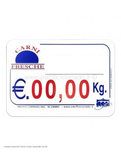 cartellino per macellerie carni fresche della Pacifici Corrado
