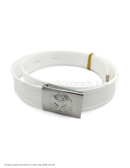Cintura porta coltelli Cintura porta coltelli in plastica colore bianco con fibbia in metallo Cintura porta coltelli Cintura porta coltelli in plastica colore bianco con fibbia in metallo