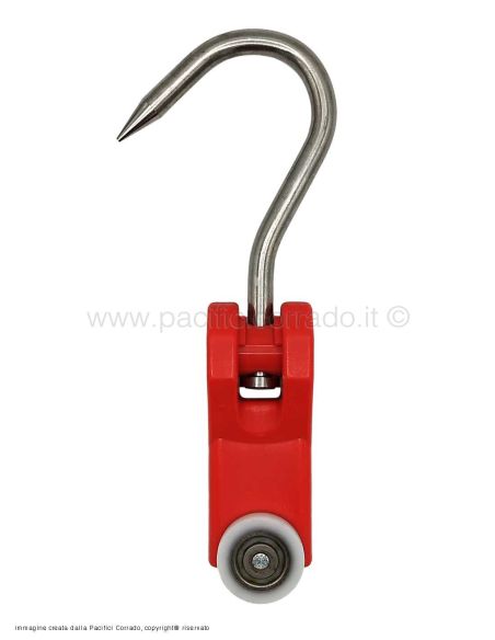 Pacifici Corrado© - Carrucola Inox con snodo misure 28 x 13 mm rossa
