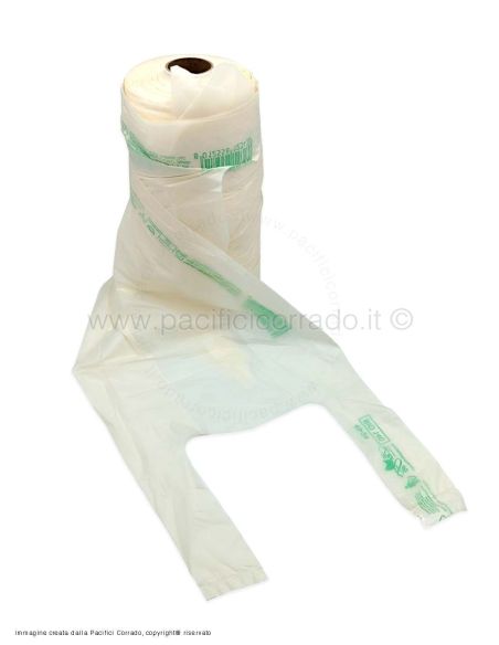 Sacchetti per orto frutta biodegradabili con manici 23+13x60