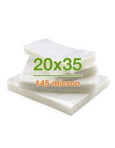 100 Buste sottovuoto 20x35 cm lisce per alimenti 145 micron
