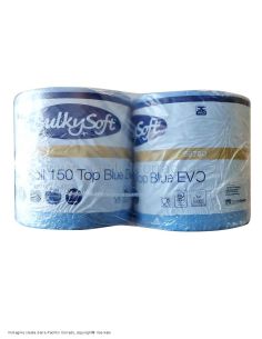 2 Bobine di Carta 3 veli Roll 150 mt blue EVO