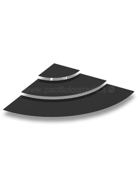 alzata a tre piani di colore nero