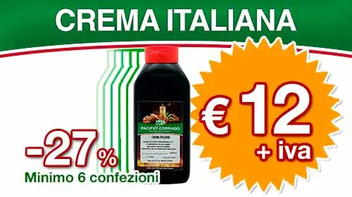 banner che mostra lo sconto della crema italiana se acquistata in 6 confezioni minimo