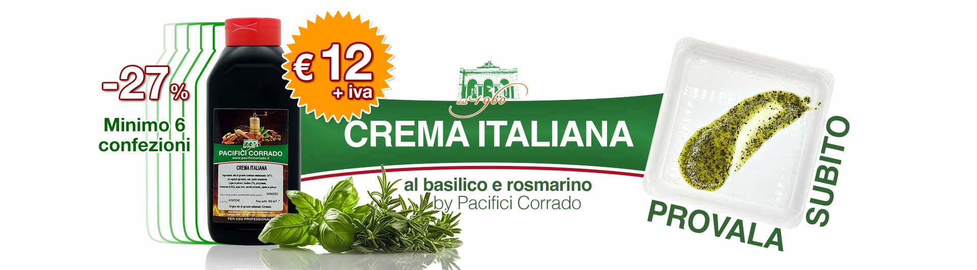 offerta per 6 flaconi di crema italiana, sconto del 27 percento