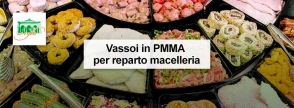 Vassoi per la mostra dei preparati nei banconi reparto macelleria